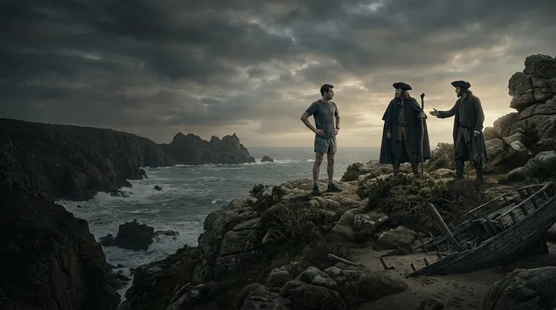 Treasure Island — key art: a present-day runner inside the world of the book