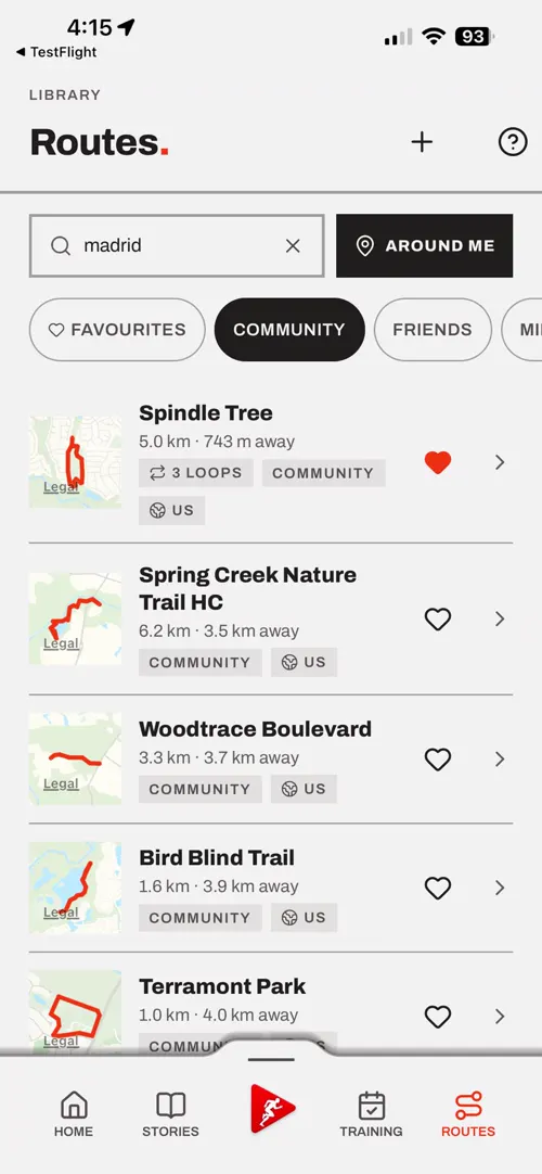 A screen of the Choose The Run app