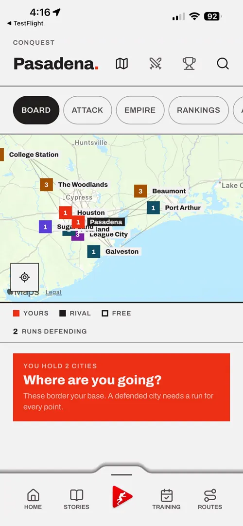 A screen of the Choose The Run app