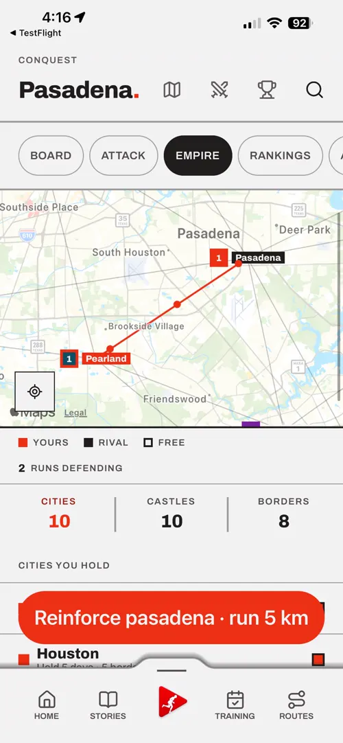 A screen of the Choose The Run app