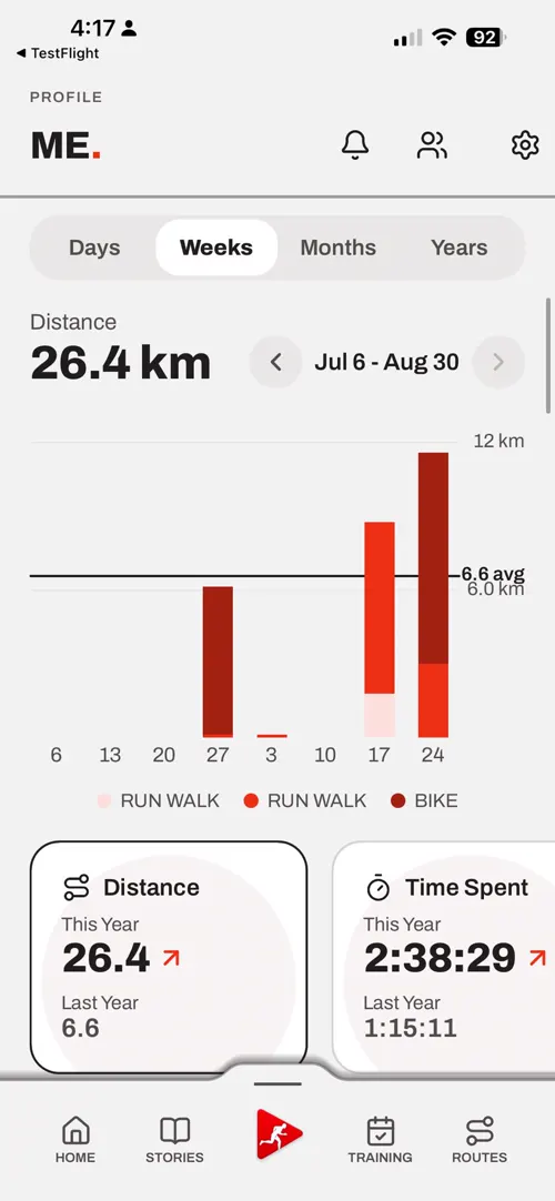 A screen of the Choose The Run app