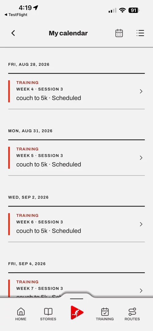 A screen of the Choose The Run app